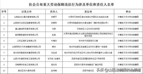 山西省公布100家欠薪企业黑名单,涉长治11起